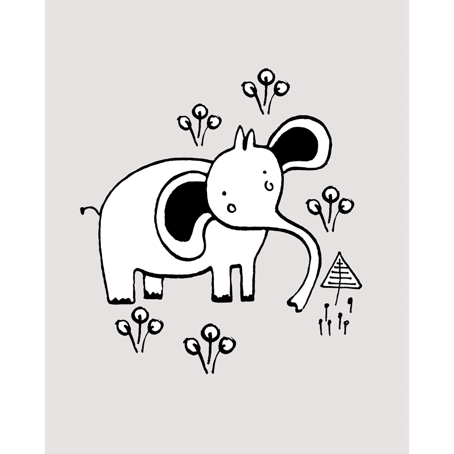 Bild von Komar Wandbild Scribble Elephant 40 x 50 cm