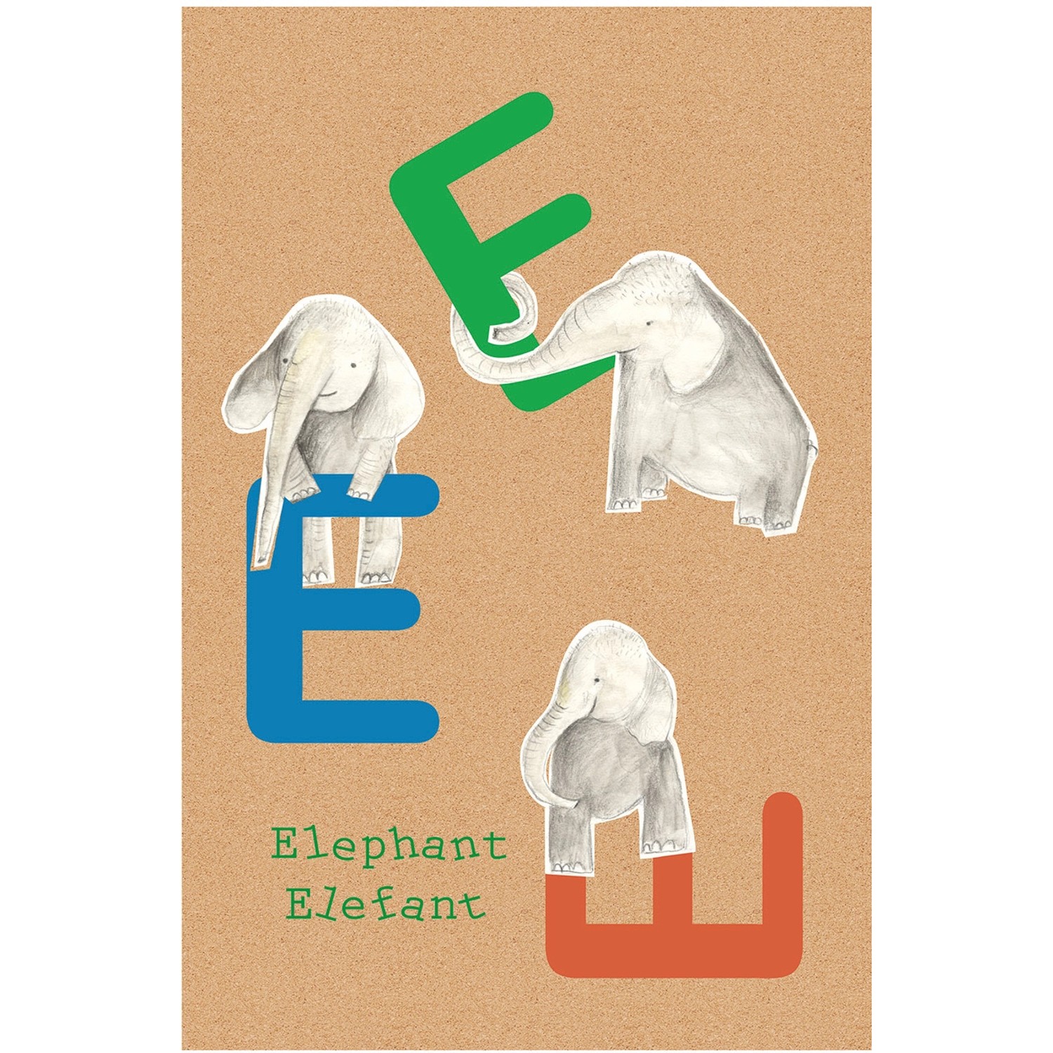 Bild von Komar Wandbild ABC Animal E 30 x 40 cm