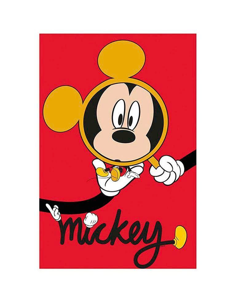 Bild von Disney Wandbild von Komar | Mickey Mouse Magnifying Glass | Kinderzimmer, Babyzimmer, Dekoration, Kunstdruck | Größe 40x50cm (Breite x Höhe) | ohne Rahmen | WB041-40x50