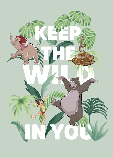 Bild von Komar Disney Wandbild Jungle Book Keep The Wild | Kinderzimmer, Babyzimmer, Dekoration, Kunstdruck | ohne Rahmen | WB090-50x70 | Größe: 50 x 70 cm (Breite x Höhe), Bunt