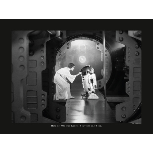 Bild von Komar Wandbild | Star Wars Classic Leia R2D2 Quote | Kinderzimmer, Jugendzimmer, Dekoration, Kunstdruck | ohne Rahmen | WB125-40x30 | Größe: 40 x 30 cm (Breite x Höhe)