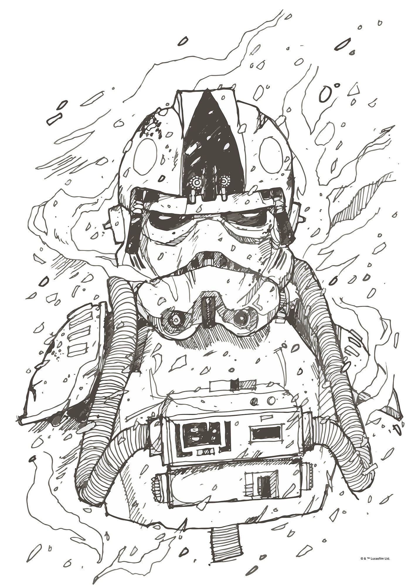 Bild von Komar Bild "Star Wars Pilot Drawing", Disney, (1 St.), Wandbild zur Dekoration im Kinderzimmer - ohne Rahmen