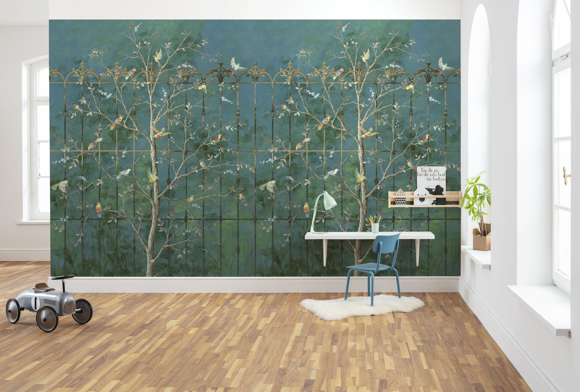 Bild von Komar Fototapete Digitaldruck Vlies - Birdsong Breeze - Größe 400 x 250 cm, glatt, bedruckt, (Packung, 1 St), Wohnzimmer, Schlafzimmer