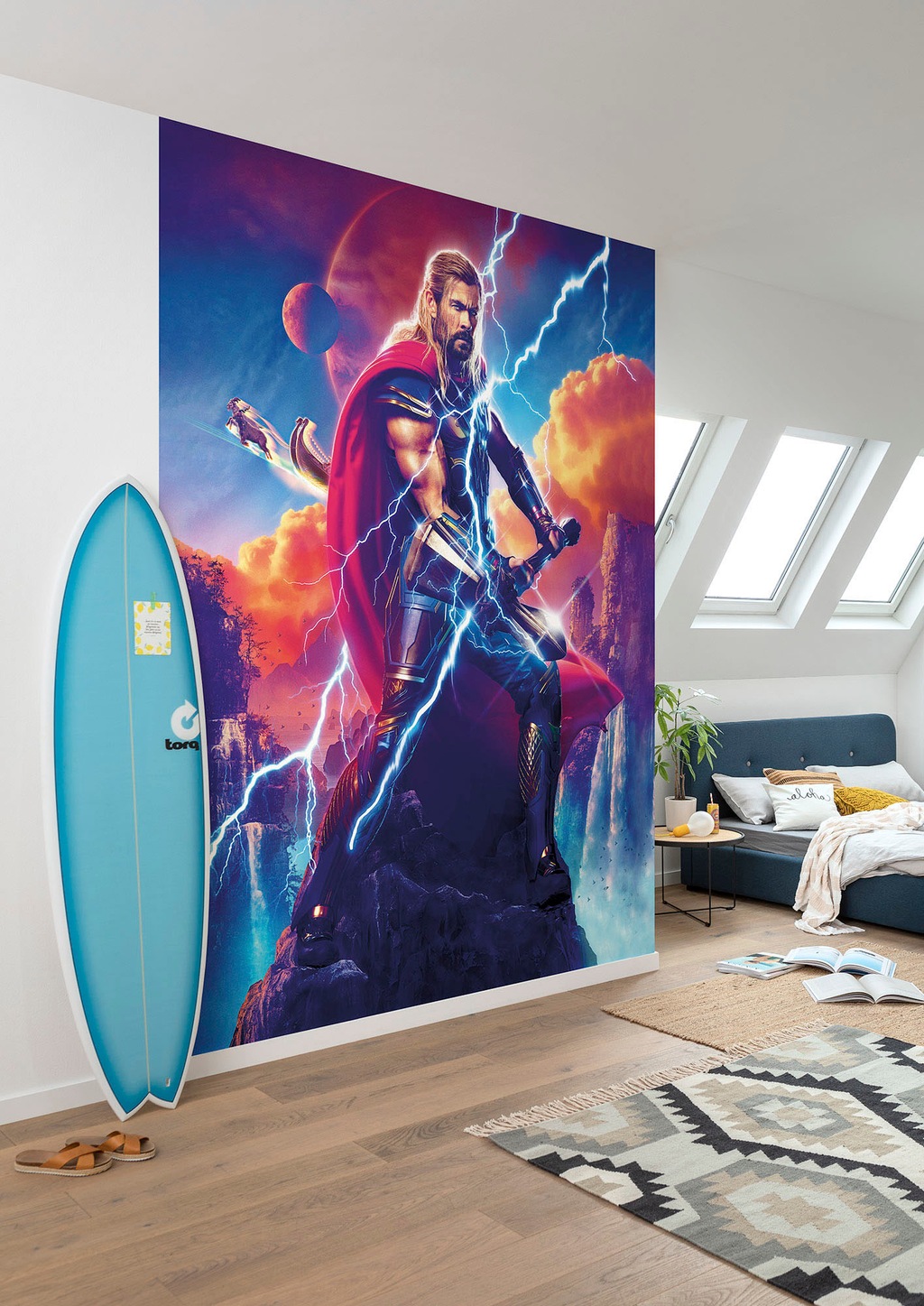 Bild von Komar Fototapete Digitaldruck Vlies - Love and Thunder Adventure - Größe 200 x 250 cm, glatt, bedruckt, (Packung, 1 St), Kinderzimmer