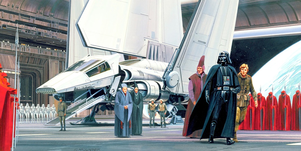 Bild von Komar Vlies Fototapete | Wars Classic RMQ Death Star Shuttle Dock | Größe: 500 x 250 cm (Breite x Höhe), Bahnbreite 50 cm | Tapete, Wandbild, Dekoration, Kinderzimmer, | DX10-048, bunt