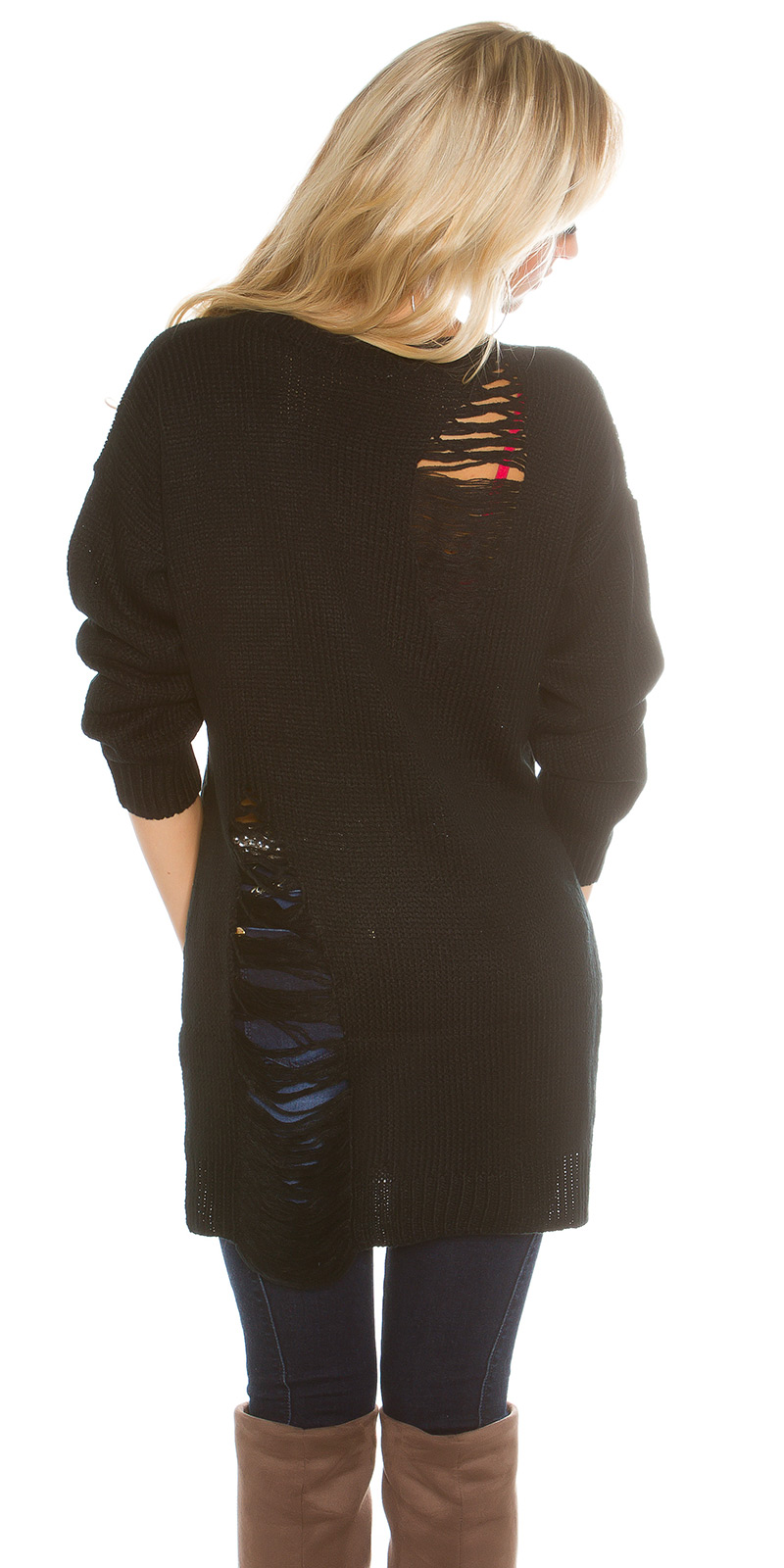 Bild von Destroyed Strick Vokuhila Pullover im Used-Look