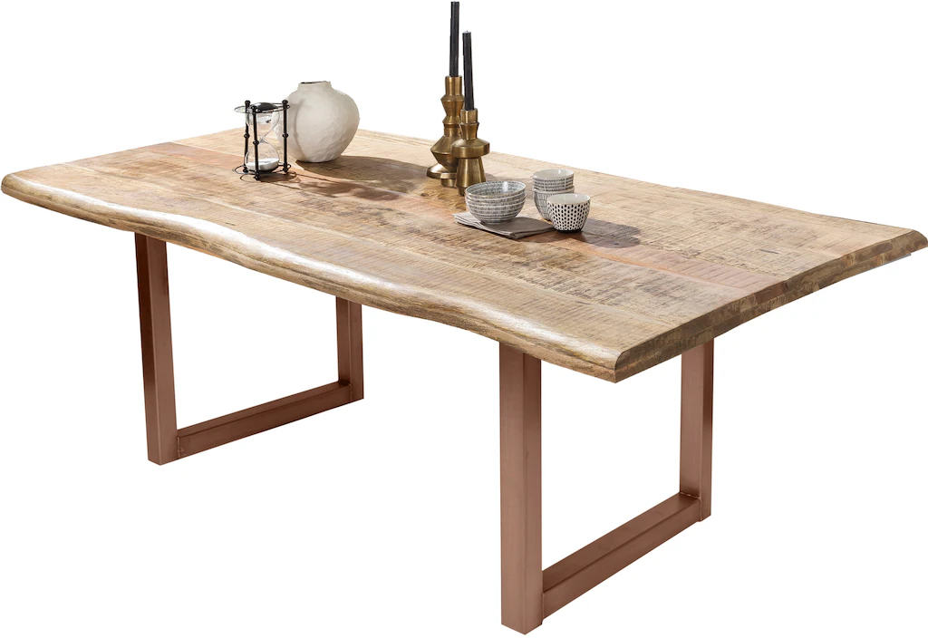 Bild von LaNatura Tables&Co Tisch 200x100 Mangoholz Natur Metall Braun
