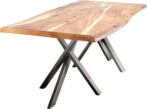 Bild von SIT Esstisch "Tables", mit Baumkante und extravagantem Gestell aus Metall, Vintage