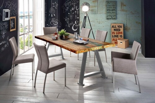 Bild von SIT Esstisch »Tops&Tables«, mit Platte aus recyceltem Altholz mit Farbresten, Shabby Chic, Vintage