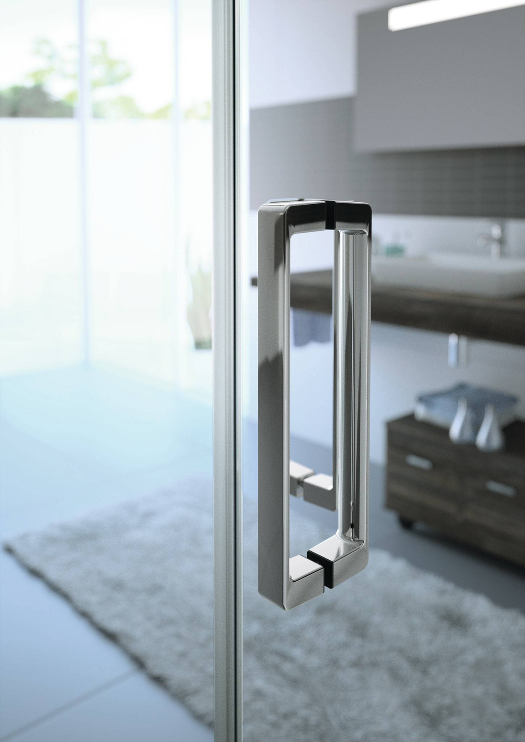 Bild von Hüppe Classics 2 EasyEntry 4-Eck Gleittür 1-teilig mit festem Segment, Breite:160cm, Höhe:200cm, Rechtsbefestigung, C25613, Duschkabinen: Profilfarbe Black Edition Glas ESG Privatima mit ANTI-PLAQUE