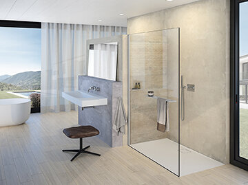 Bild von HÜPPE Select+ Seitenwand alleinstehend, 10mm Glasstärke, Breite 1300mm, SL0109, Duschkabinen: Profilfarbe silber hochglanz Glas ESG klar