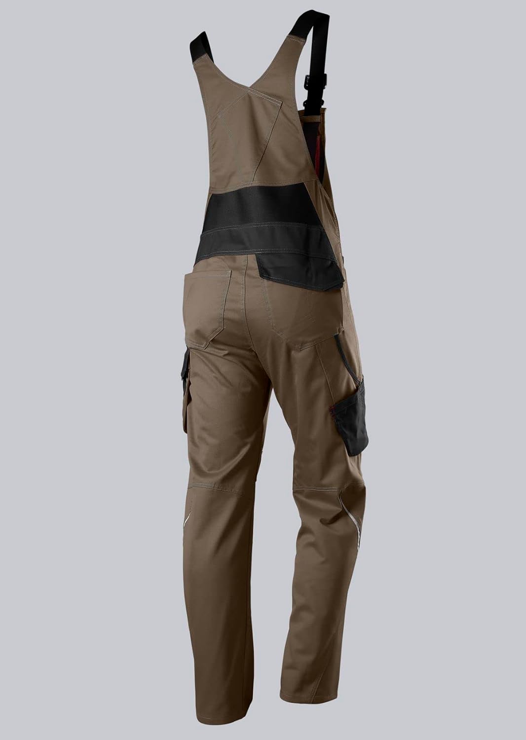 Bild von BP 1979-570-7332 Latzhose mit Kniepolstertaschen - Stretch-Hosenträger - Verstellbarer Bund - 65% Polyester, 35% Baumwolle - Normale Passform - Größe: 50n - Farbe: oliv/schwarz
