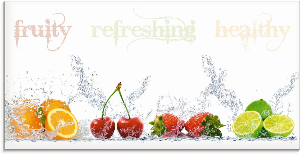 Bild von Artland Glasbild "Fruchtig erfrischend gesund Fruchtmix", Lebensmittel, (1 St.), in verschiedenen Größen