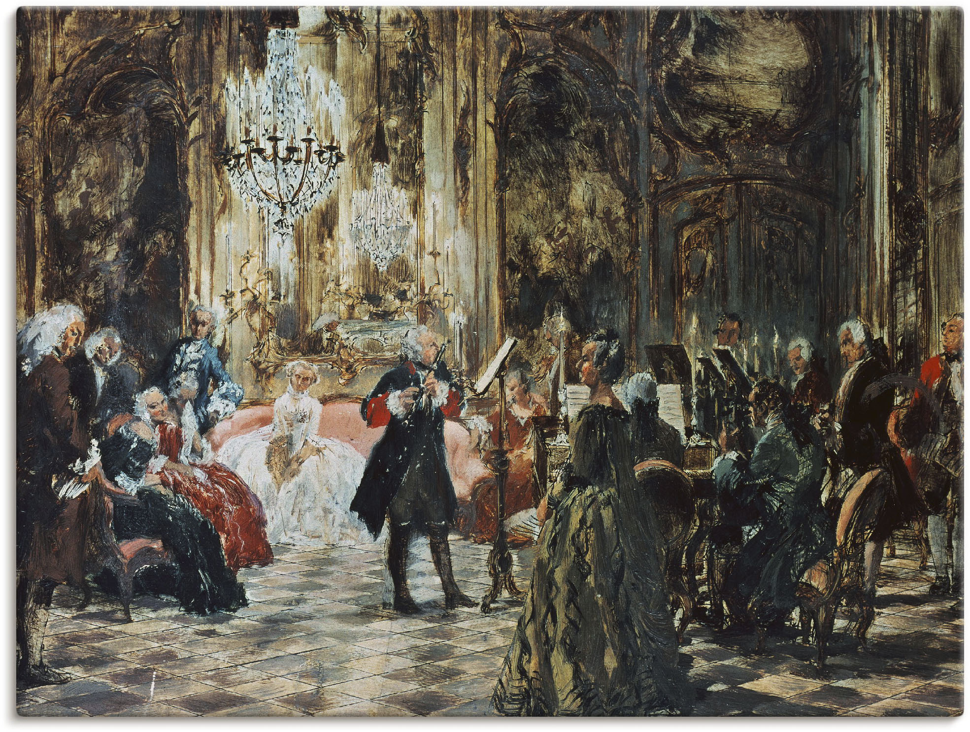 Bild von Artland Wandbild "Flötenkonzert Friedrich des Großen.", Orchester & Bands, (1 St.), als Leinwandbild, Poster in verschied. Größen