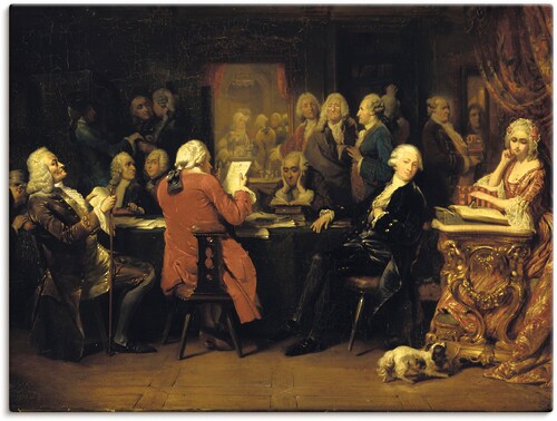 Bild von Artland Leinwandbild "Voltaire im Lesezimmer des Café Procope.", Menschen, (1 St.), auf Keilrahmen gespannt