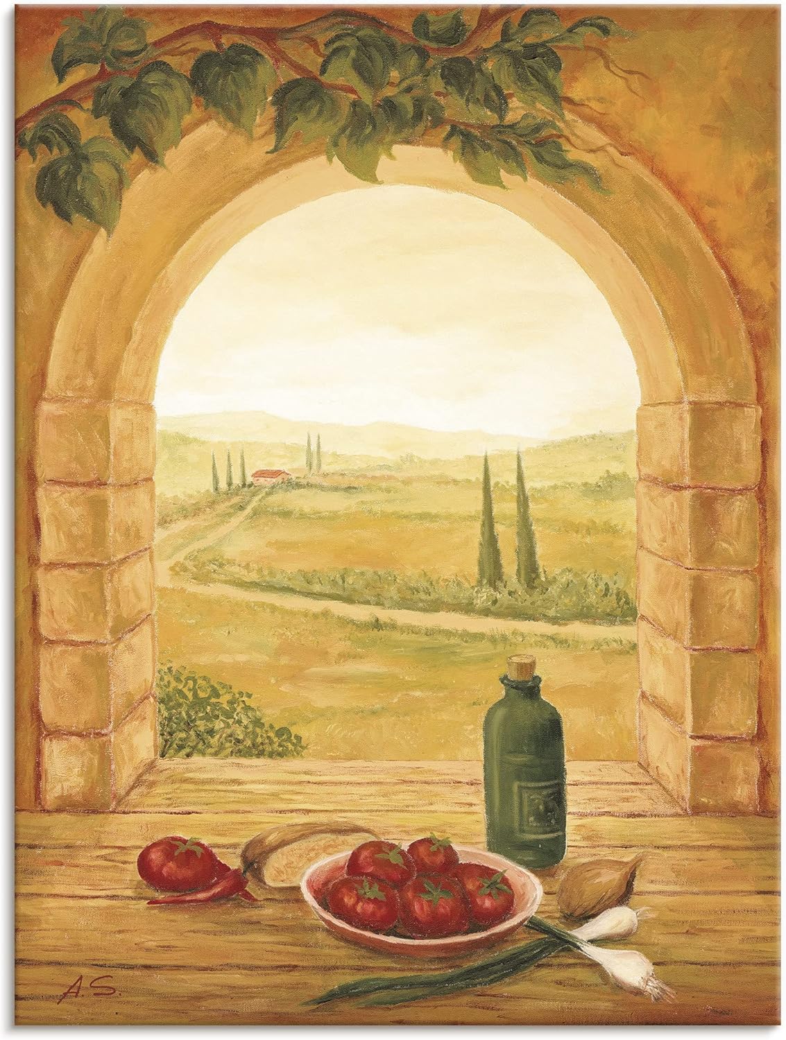 Bild von Artland Wandbild "Zitronenbaum vorm Torbogen II", Fensterblick, (1 St.), als Alubild, Outdoorbild, Leinwandbild, Poster in verschied. Größen