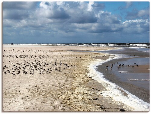 Bild von Artland Leinwandbild "Am schönen Nordseestrand", Strand, (1 St.), auf Keilrahmen gespannt