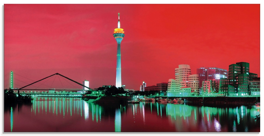 Bild von Artland Glasbild "Düsseldorf Skyline V", Deutschland, (1 St.), in verschiedenen Größen