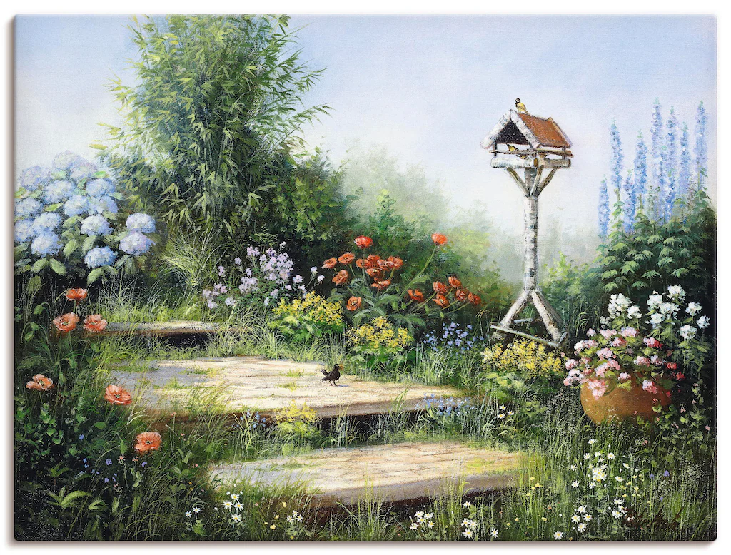 Bild von Artland Leinwandbild "Lieder der Vögel", Garten, (1 St.), auf Keilrahmen gespannt
