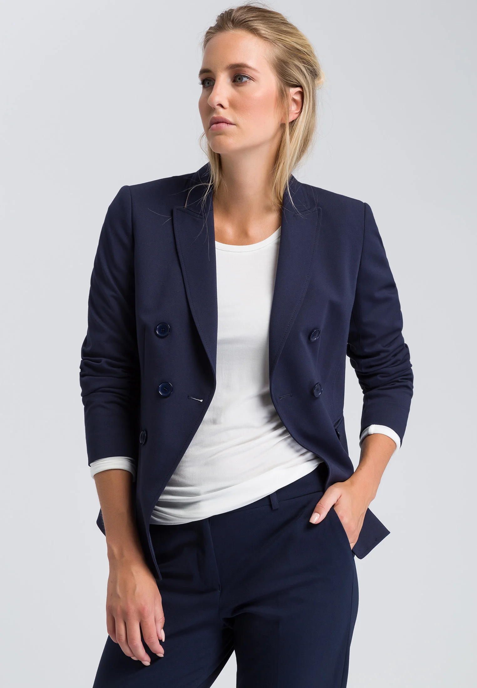 Bild von Blazer in Jersey-Qualität mit Zweireiher-Optik