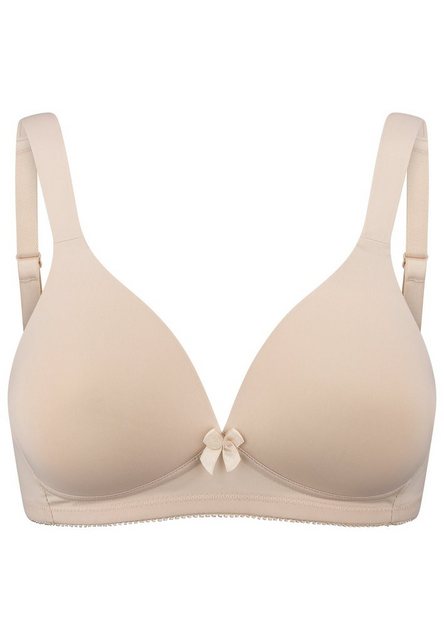 Bild von Naturana® BH Damen ohne Bügel [Cup A-D] I 100% Gepolsterte Träger I BH ohne Bügel mit nahtlosen Cups I Damen BH mit Unterbrustband 80 Light Beige B