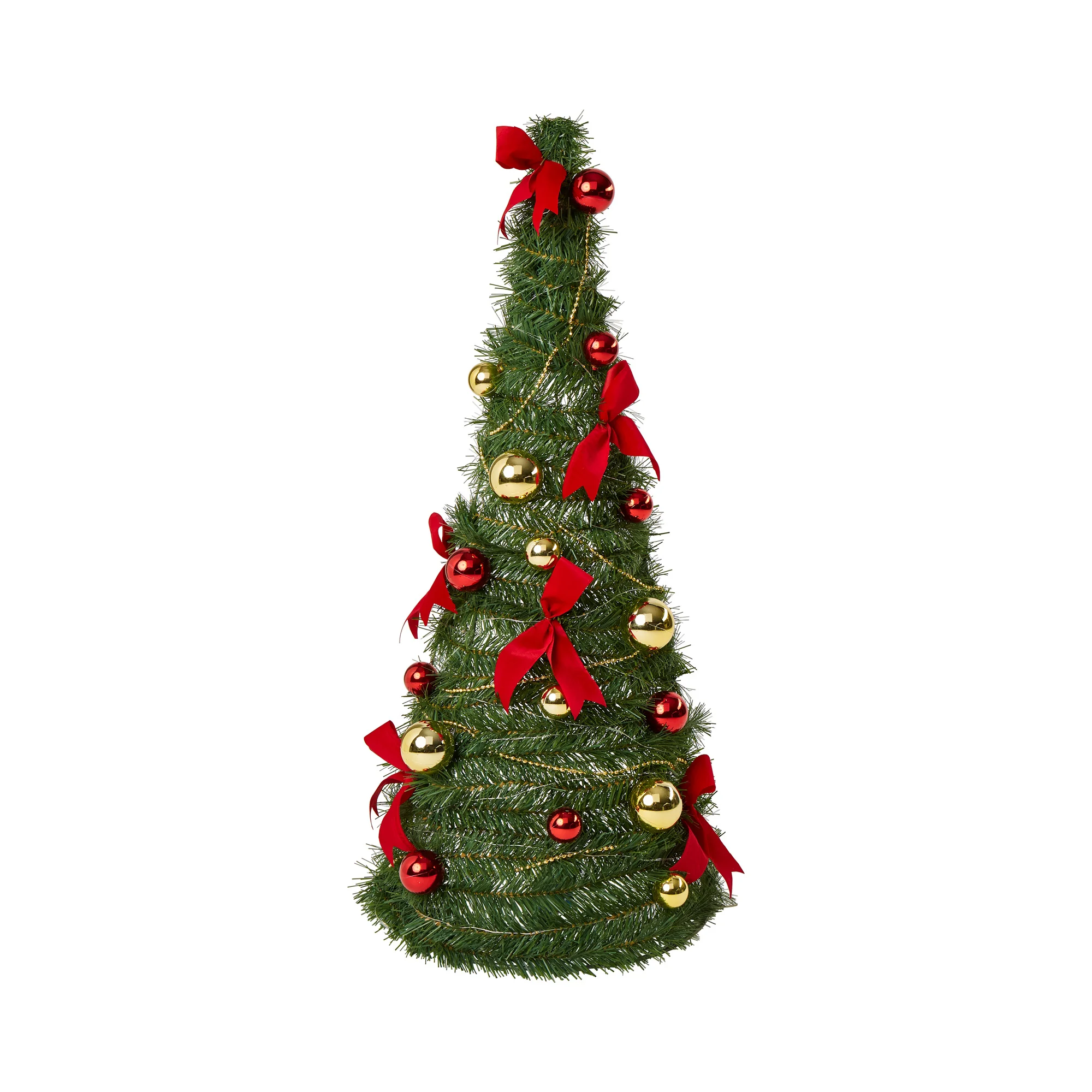 Bild von Künstlicher Pop-up-Weihnachtsbaum mit LED-Beleuchtung, geschmückt, 90 cm