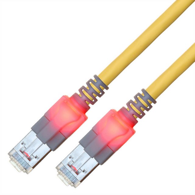 Bild von Easylan DualBoot LED Patchkabel RJ45 S/FTP Kat.6 (Class E) LAN-Kabel, RJ-45 Männlich (Stecker), RJ-45 Männlich (Stecker) (300.0 cm), mit saCon Stecker, LSOH