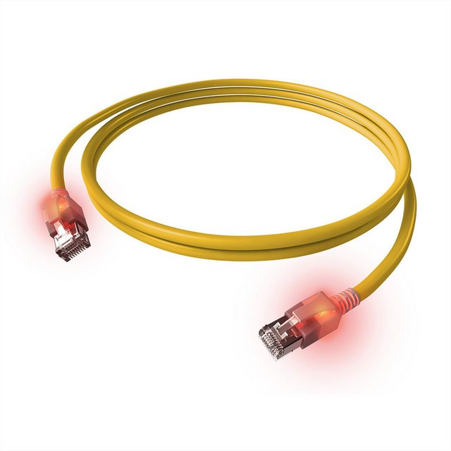 Bild von Easylan DualBoot LED Patchkabel RJ45 S/FTP Kat.6A (Class EA) LAN-Kabel, RJ-45 Männlich (Stecker), RJ-45 Männlich (Stecker) (500.0 cm), mit saCon Stecker, LSOH