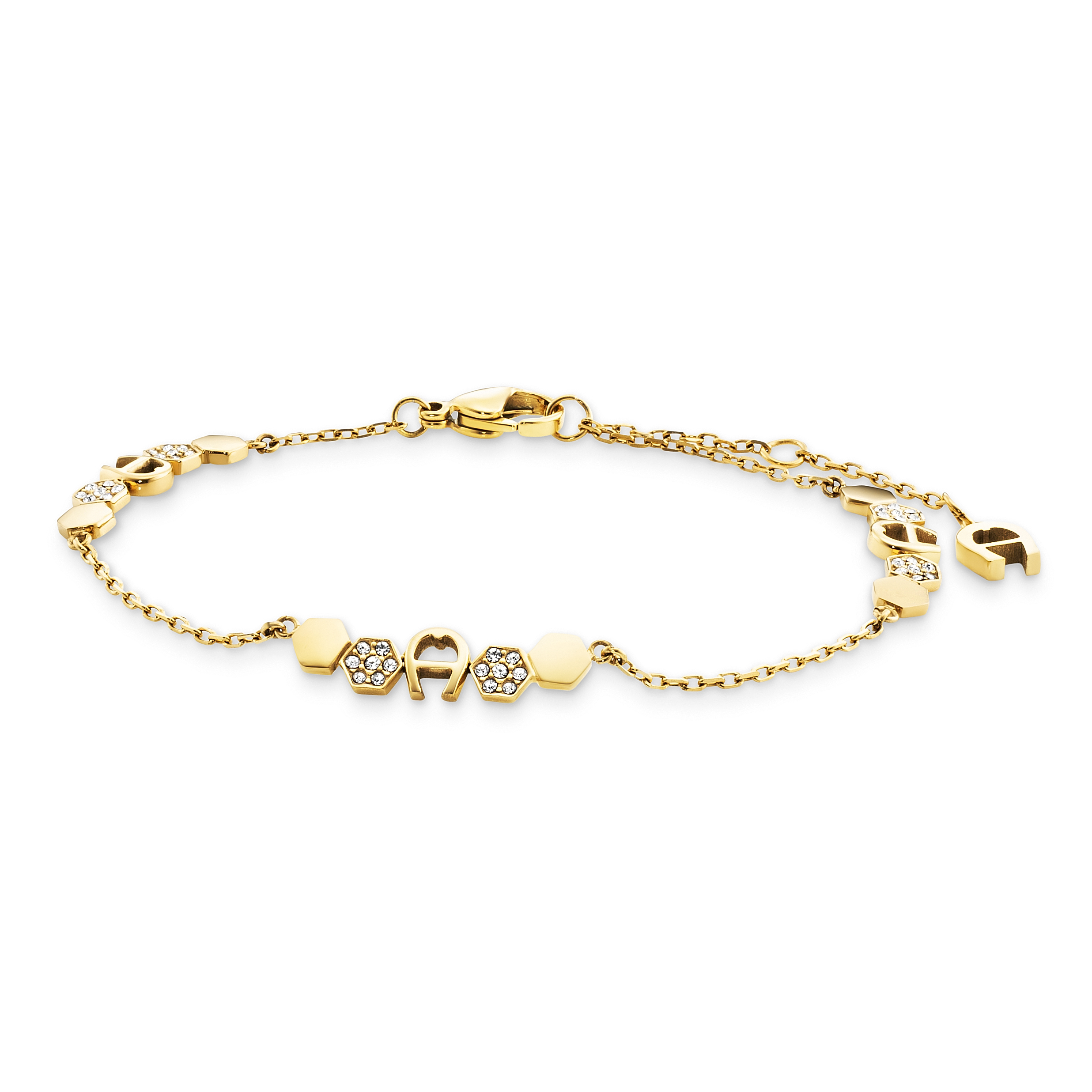 Bild von Armband mit Steinchen und Logo