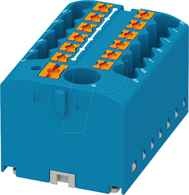 Bild von Phoenix Contact PTFIX 6/12X2,5 BU Verteilerblock, Grundklemme mit Einspeisung, Push-in, 13-Polig, Blau 1 Stück