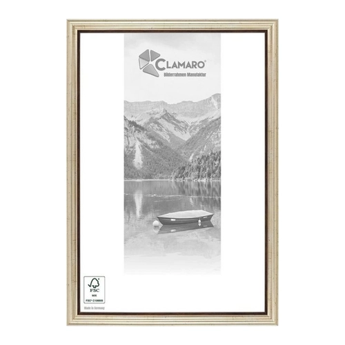 Bild von Clamaro Bilderrahmen 'EMMA' - Antik Massivholz in Champagner Gold