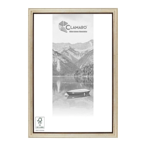 Bild von Clamaro Bilderrahmen 'EMMA' – Antik Massivholz Champagner Gold