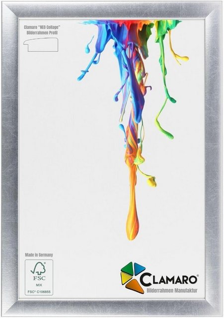 Bild von Clamaro Bilderrahmen, Silber CLAMARO 53G Neo Collage nach Maß modern Holz