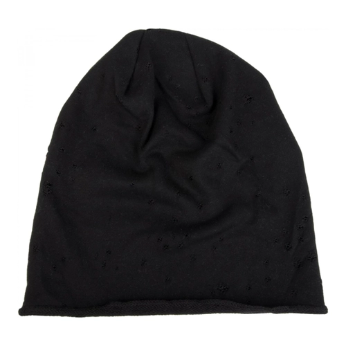 Bild von styleBREAKER Unisex Stoff Beanie Mütze mit Vintage Löchern und Rollrand im Destroyed Used Look