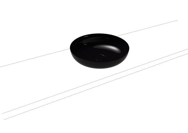 Bild von Kaldewei Miena Waschtisch-Schale, 3180, rund, ohne Überlauf, Durchmesser 450mm, 909306000, Farbe: Schwarz mit Perl-Effekt