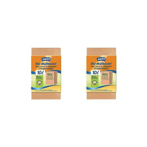 Bild von Swirl Bio-Müll-Papier-Beutel 10L - Umweltfreundliche Müllentsorgung