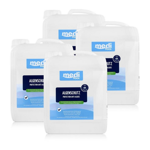 Bild von mediPOOL Poolpflege Algenschutz 5L - Verhinderung von Algenwachstum (4er Pack)