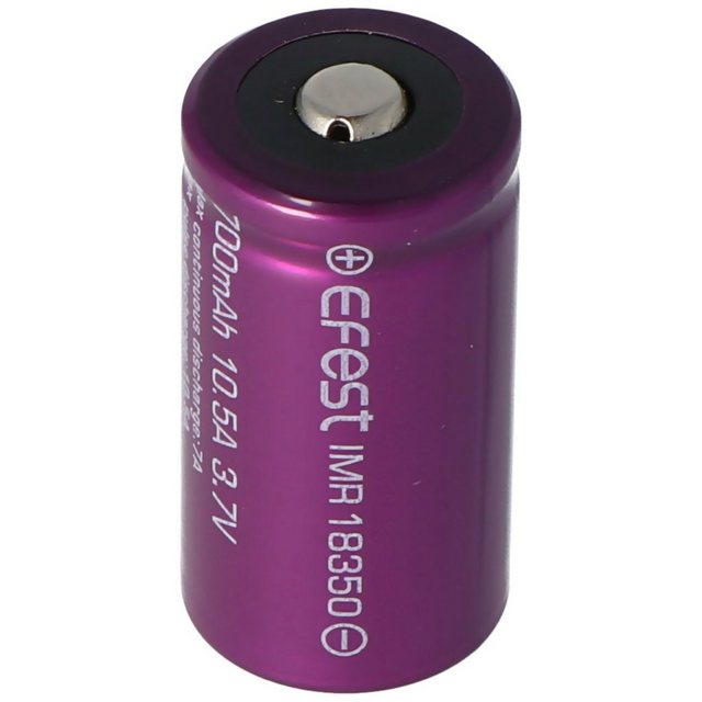 Bild von EFEST Efest Purple IMR18350 - 700mAh 3,7V Li-Ion-Akku (Pluspol erhöht) Akku 700 mAh (3,7 V)