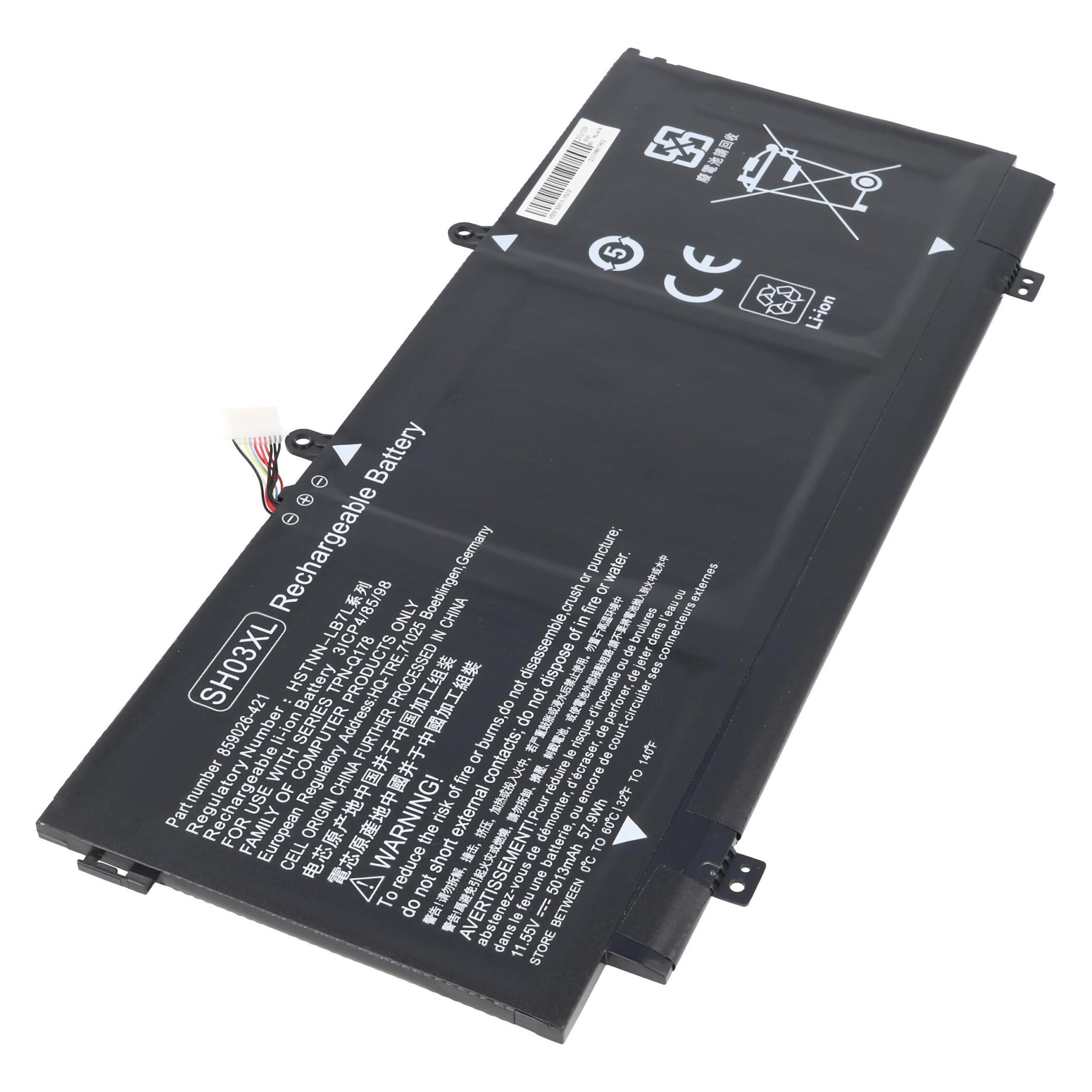 Bild von AccuCell Akku passend für HP HSTNN-LB7L Akku HP Spectre X360 13-AB001, 13-AB099, 13-AC033DX, 13T-AB000 (4200 mAh), Notebook Akku, Schwarz
