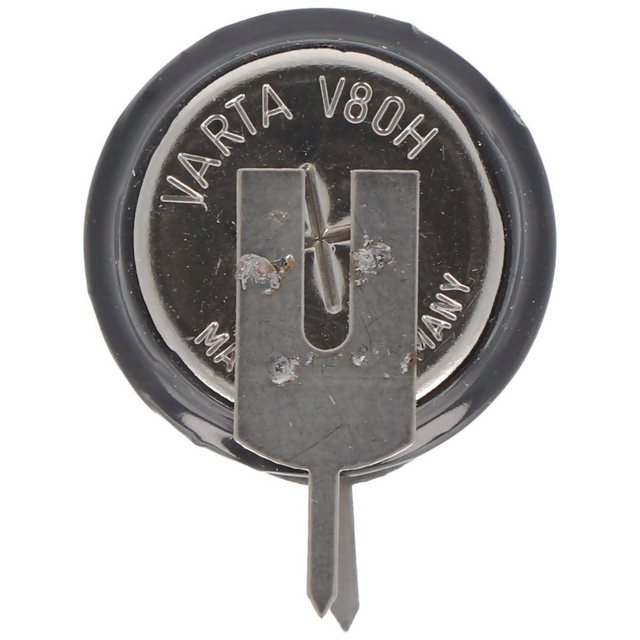 Bild von Varta V80H NiMH Akku aufladbare NiMH Knopfzelle, V80H Akku mit 1er Printanschluss +- (1 Stk., 80 mAh), Batterien + Akkus
