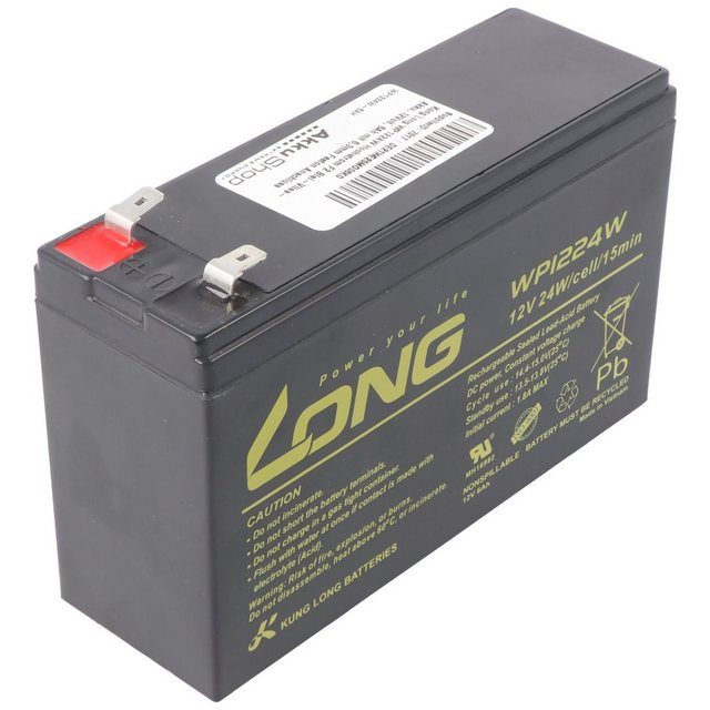 Bild von Kung Long, Versorgungsbatterie, WP1224W Hochstrom F2 Blei-Vlies-Akku, 12Volt, 6Ah mit 6,3mm Faston Anschluss (12 V, 6 Ah)