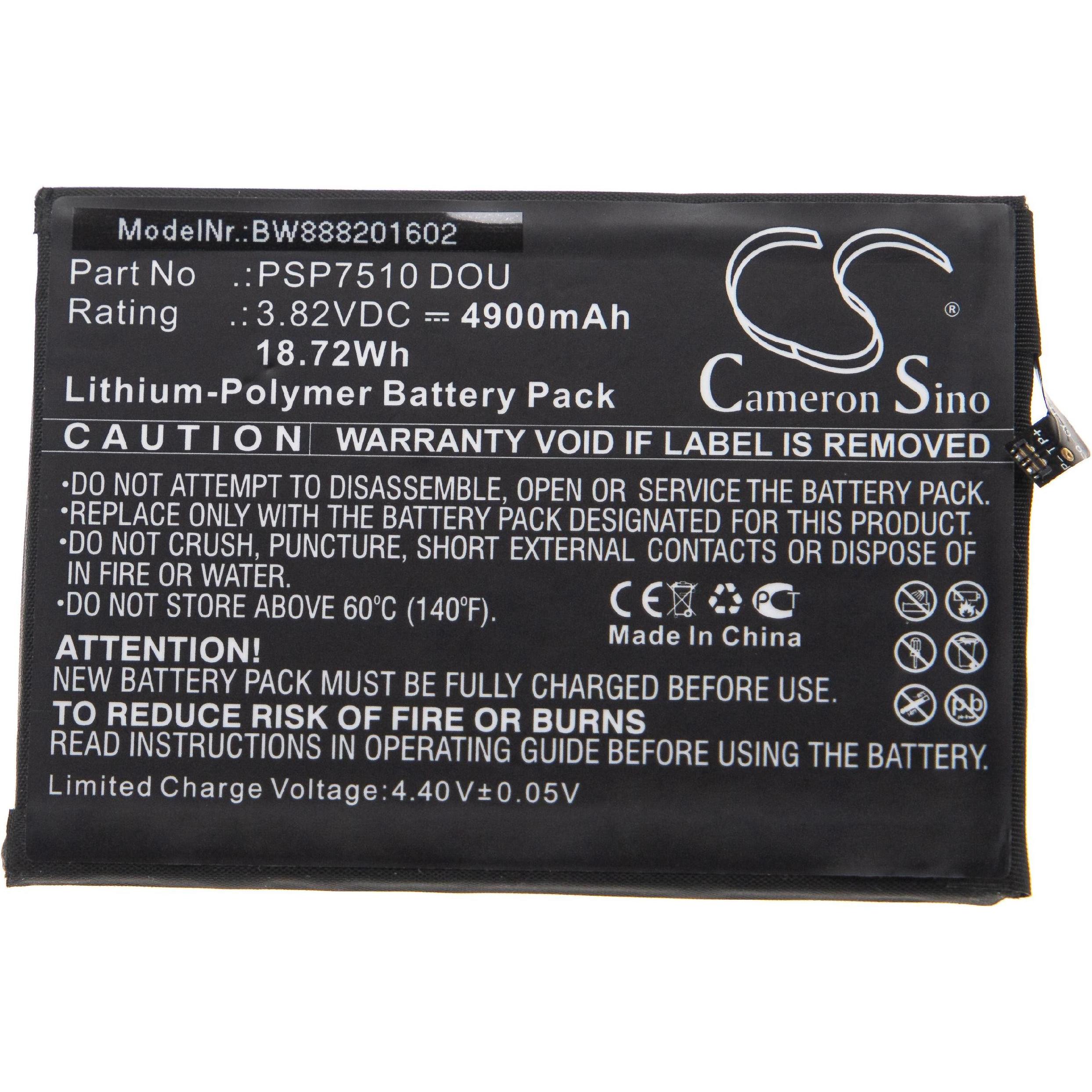 Bild von XCell Akku für Prestigio PSP7510 Handy, Smartphone, Telefon u.a. wie PSP7510 DOU, 4900mAh (Akku), Mobilgerät Ersatzteile, Schwarz