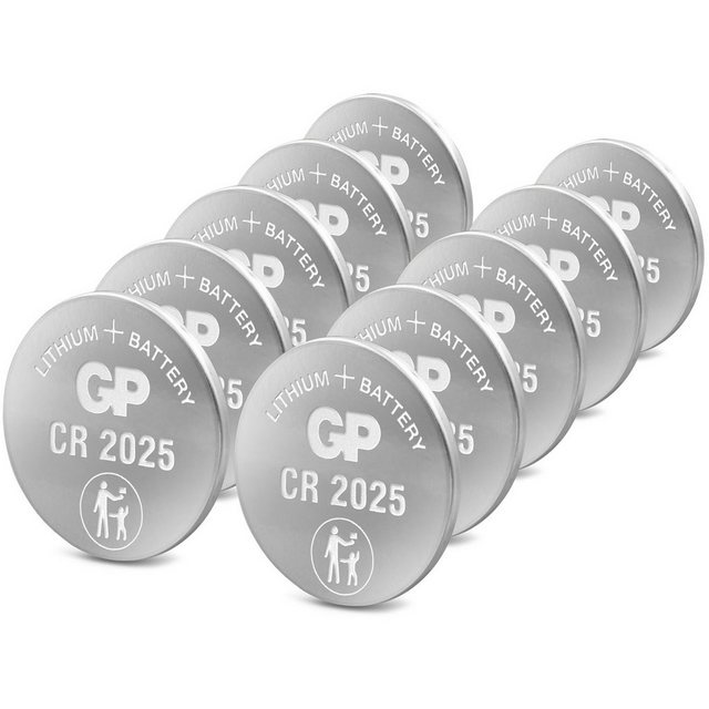 Bild von GP Batteries CR2025 GP Lithium Knopfzelle 3V 10 Stück Batterie, (3,0 V)