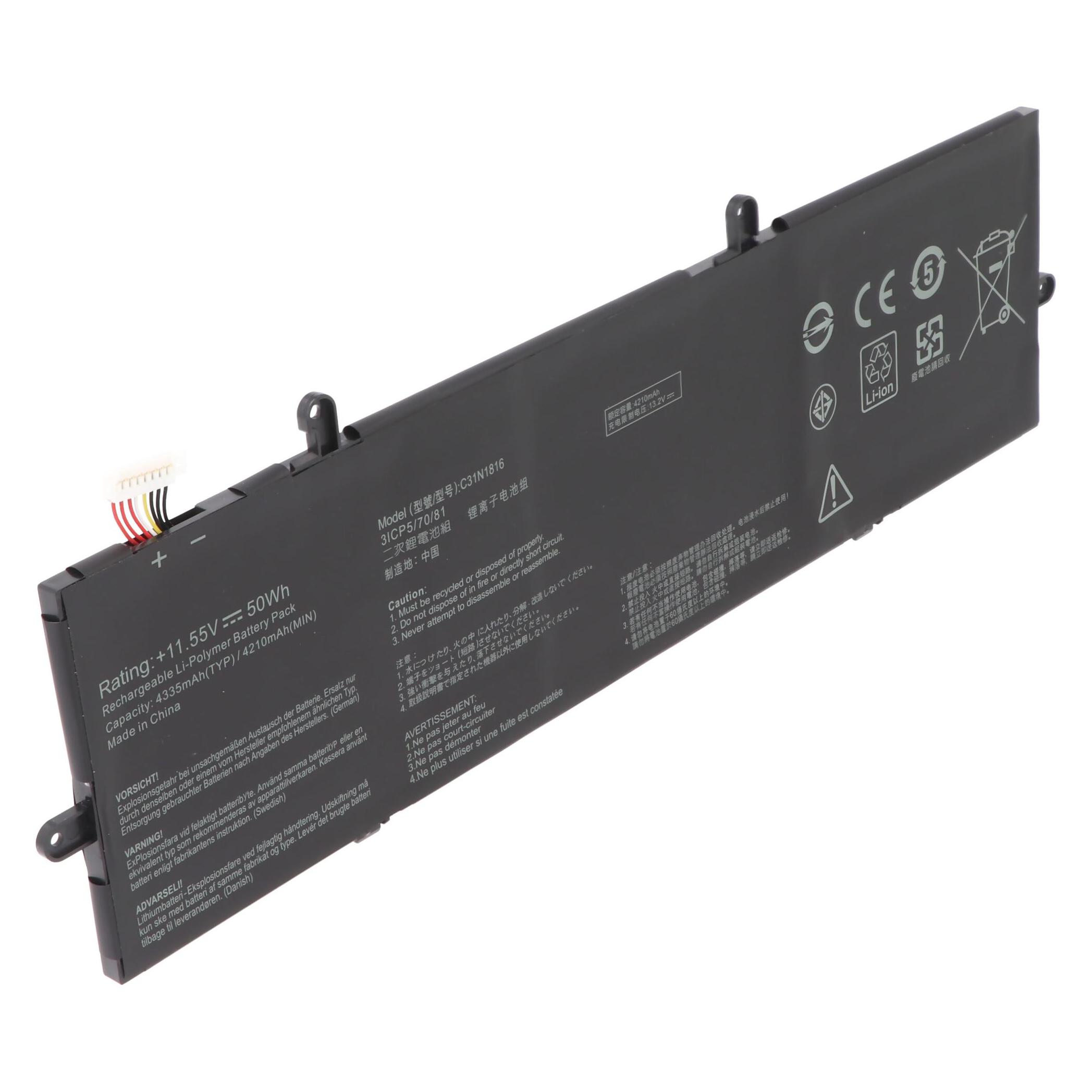 Bild von XCell Akku passend für ASUS ZenBook 14 UX433FA-A5232R, Li-Polymer, 11,55V (4330 mAh), Notebook Akku, Schwarz
