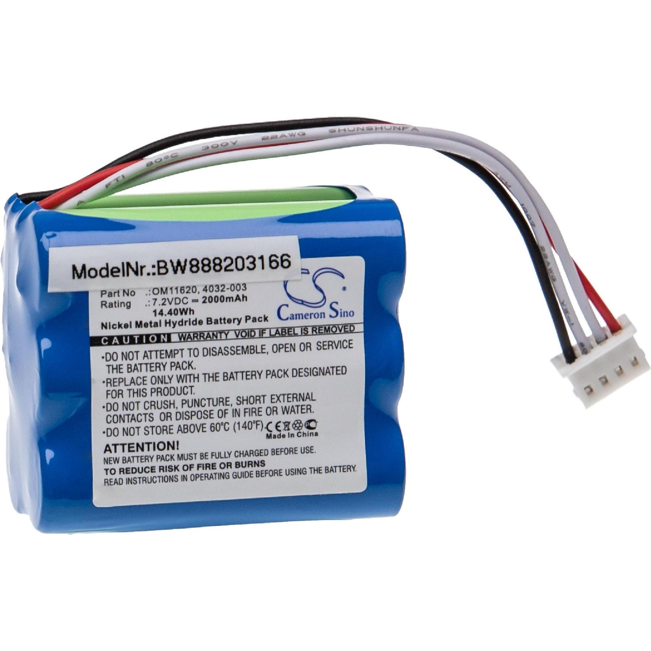 Bild von XCell Medizintechnik-Akku als Ersatz für Nonin 4032-003, OM11620 - 2000mAh, 7,2V, NiMH (1 Stk., 2000 mAh), Batterien + Akkus