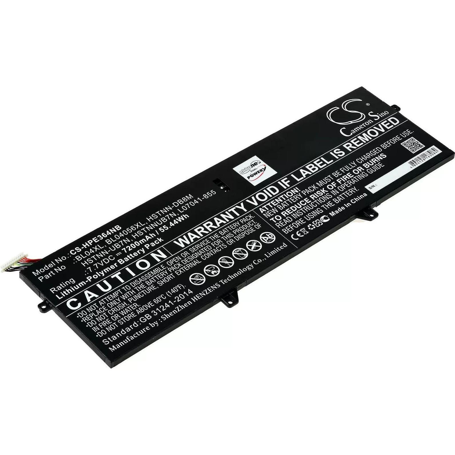 Bild von AccuCell Akku passend für Laptop HP Elitebook x360 1040 G5, Typ BL04XL u.a. - 7,7V - 7200 mAh (7200 mAh), Notebook Akku