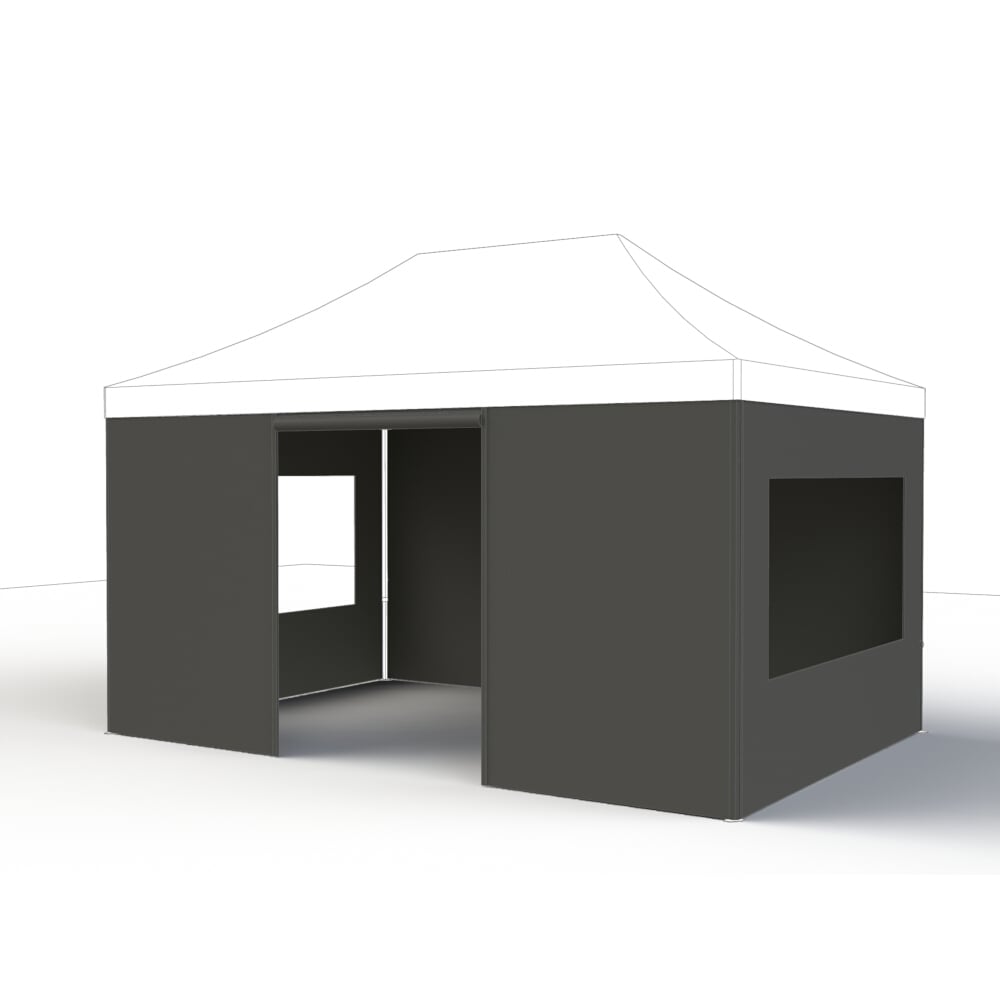 Bild von Set-Seitenteile grau zu Allrounder Pavillon 3 x 4,5 m, Bezug aus 160 g/m² Polyester, PU-beschichtet, 4 Stück, grau