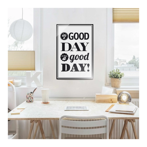 Bild von Glasbild Schwarz-Weiß A Good Day II – Hochformat Kunstwerk für jede Wand