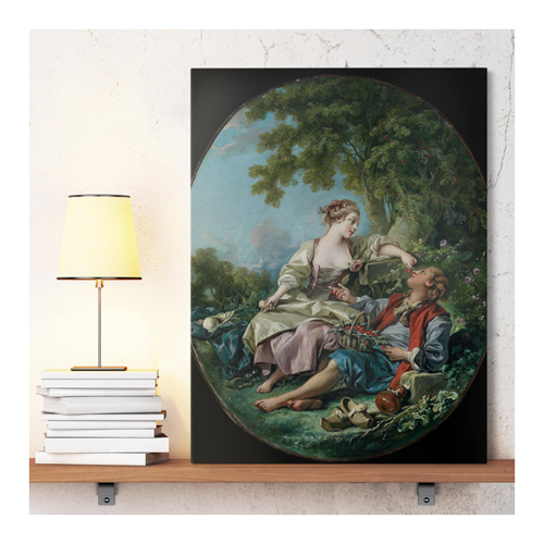Bild von Hochformat Kunstdruck von François Boucher – Die Holzschuhe