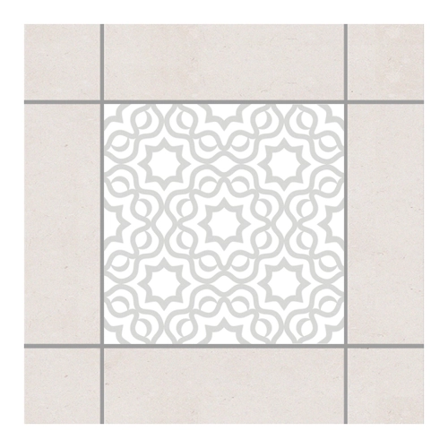 Bild von Fliesenaufkleber Islamic White Light Grey Grau